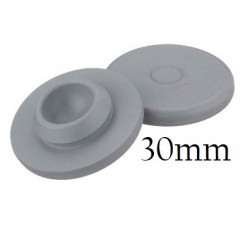 30mm butyl rubber serum bottle vial stoppers. 30mm vial stoppers that meet USP Class 6 quality standards.