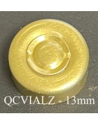 13mm Aluminum Center Tear Vial Seals, Gold, Bag of 1,000