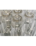 ISO 10R clear open sterile vials in the nested vial tray
