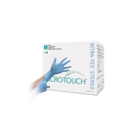 Medium MICRO-TOUCH® Nitrile Sterile Exam Gloves (NITRATEX®), pack of 50 pair, catalog 6034152