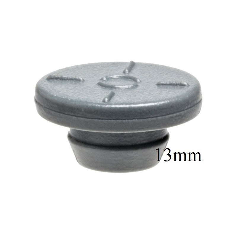 13mm Round Bottom Vial Stoppers, Bromobutyl Straight Plug, Bag of 1,000