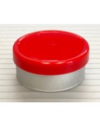 Red 20mm Flip Cap Vial Seal, Glossy Finish, 6-Petal, Bag of 1,000