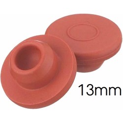 13mm Red Rubber Vial Stoppers, Bag of 1,000
