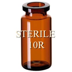 ISO 10R Amber Open Sterile Vials, 24x45mm, Nested Tray of 96 pieces