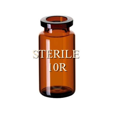 ISO 10R Amber Open Sterile Vials, 24x45mm, Nested Tray of 96 pieces