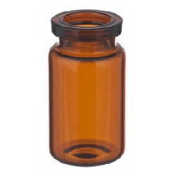 5ml Shorty ISO 6R Amber Glass Serum Vial, 22x40mm ODxH. USP Type 1 amber borosilicate glass. Pharmaceutical quality.