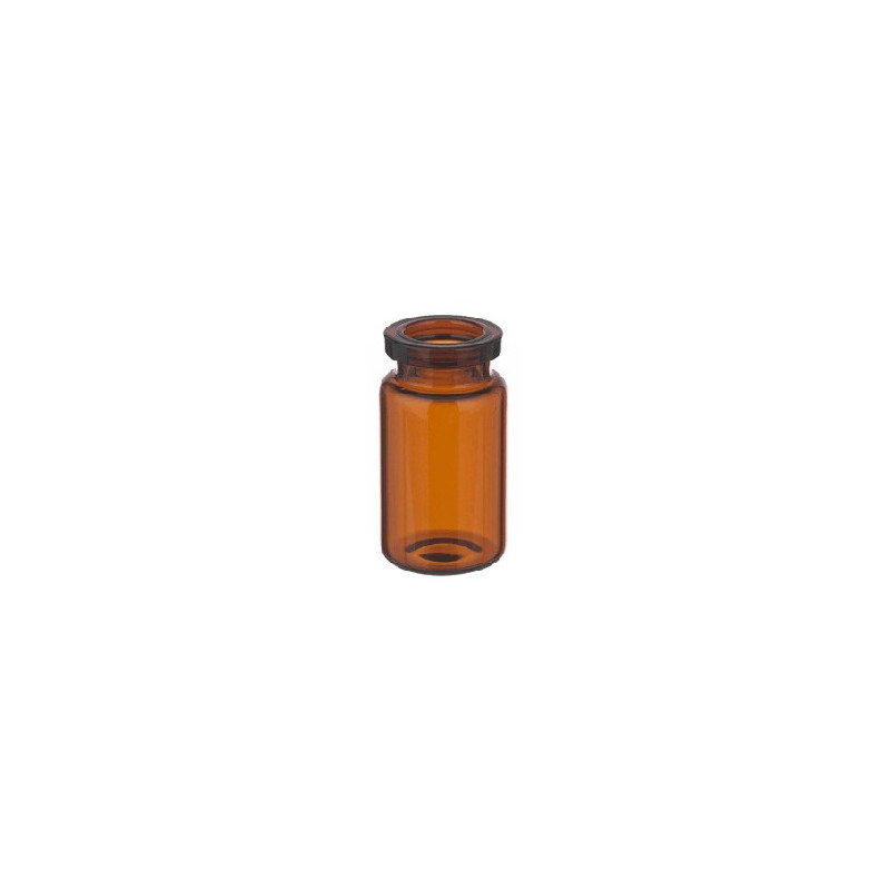 5ml Shorty ISO 6R Amber Glass Serum Vial, 22x40mm ODxH. USP Type 1 amber borosilicate glass. Pharmaceutical quality.