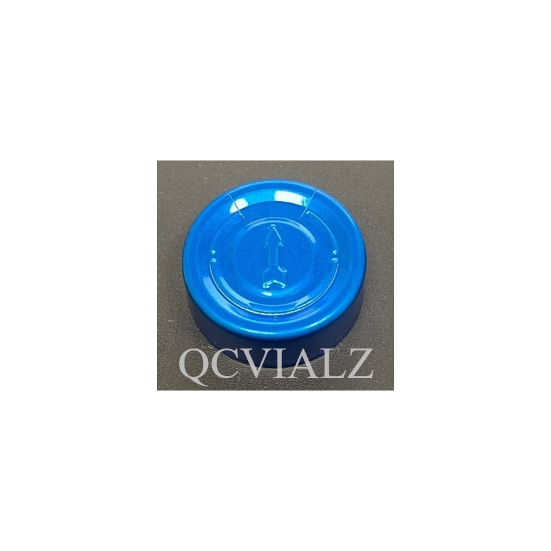 20mm Full Tear Off Aluminum Vial Seals, Sapphire Blue, Pack of 100