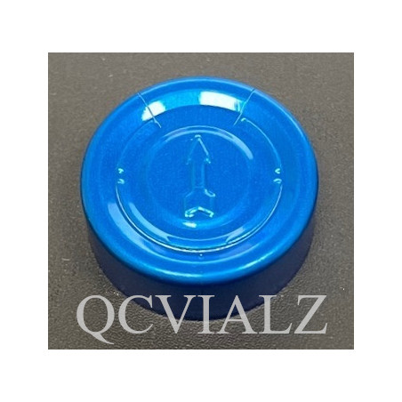 20mm Full Tear Off Aluminum Vial Seals, Sapphire Blue, Pack of 100