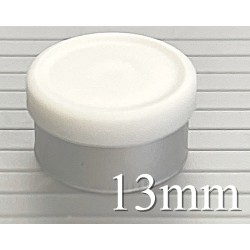 White 13mm West Matte Flip Cap Vial Seals, manufactured by West Pharmaceuticals