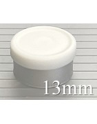 White 13mm West Matte Flip Cap Vial Seals, manufactured by West Pharmaceuticals