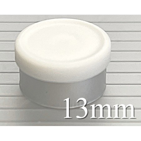 White 13mm West Matte Flip Cap Vial Seals, manufactured by West Pharmaceuticals