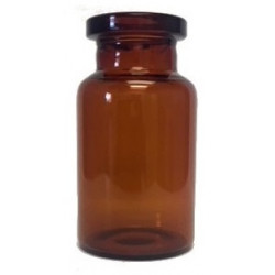 ISO 10R 10ml Amber Serum Vials, 24x45mm, USP Type 1 borosilicate amber glass, tray of 165 pieces