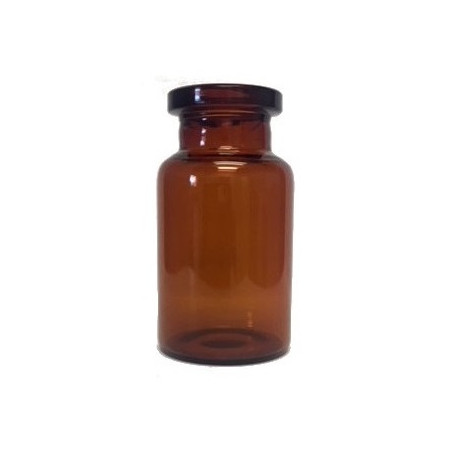 ISO 10R 10ml Amber Serum Vials, 24x45mm, USP Type 1 borosilicate amber glass, tray of 165 pieces