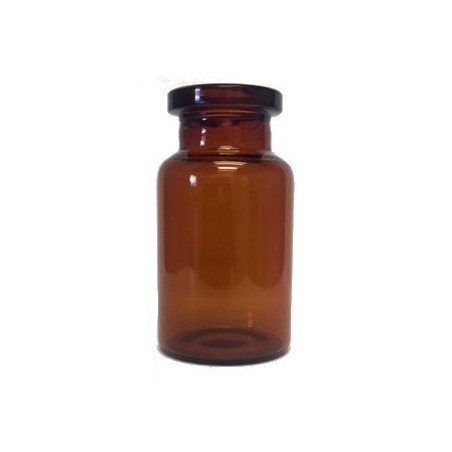 ISO 10R 10ml Amber Serum Vials, 24x45mm, USP Type 1 borosilicate amber glass, tray of 252 pieces