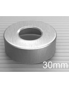 30mm Aluminum Open Hole Punch Vial Seals, Bag of 250pc