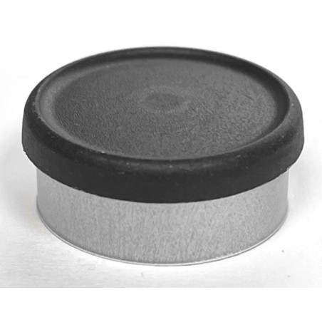 20mm Black Matte Flip Cap Vial Seals, Washed Quality Generic, Bag of 1000