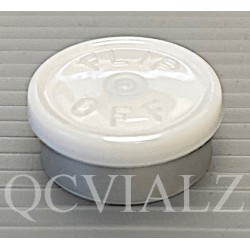 20mm White Flip Off® Vial Seals, West Pharma, pack of 100 pieces. QCVIALZ catalog no. FO20WHT-100