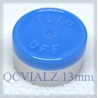 Light Blue 13mm Flip Off® Vial Seals. QCVIALZ catalog no. FO13LBL-100