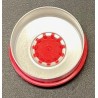 Underside image of our 20mm red glossy USA manufactured flip cap seal.