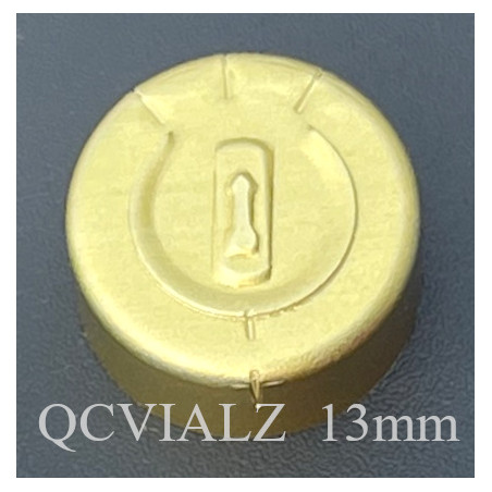 13mm Full Tear Off Aluminum Vial Seals, Gold, Pack of 100