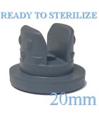Ready to Sterilize 20mm Vial Stoppers, Lyophilization 2-Leg, lot labeled resealable bag of 2,500 pieces