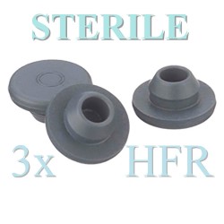 Sterile 13mm Round Bottom Vial Stoppers, HFR Triple Bagged, Bag of 1,000 pieces