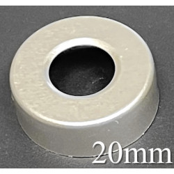 20mm Open Face Hole Punched Vial Seals, Natural Silver, Pack of 100