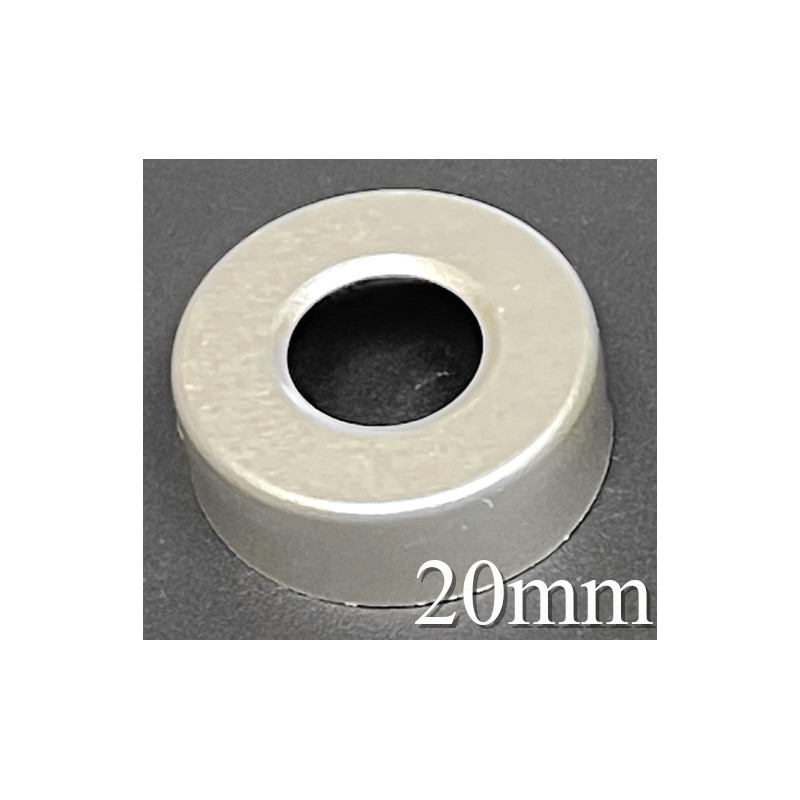 20mm Open Face Hole Punched Vial Seals, Natural Silver, Pack of 100