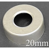 20mm Open Face Hole Punched Vial Seals, Natural Silver, Pack of 100