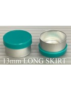 Teal Green 13mm Long Skirt Flip Cap Vial Seal, Pack of 100