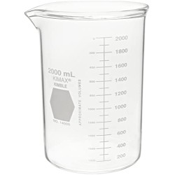 Kimble Kimax 2000mL Heavy Duty Beaker, 14005-2000, Pack of 4