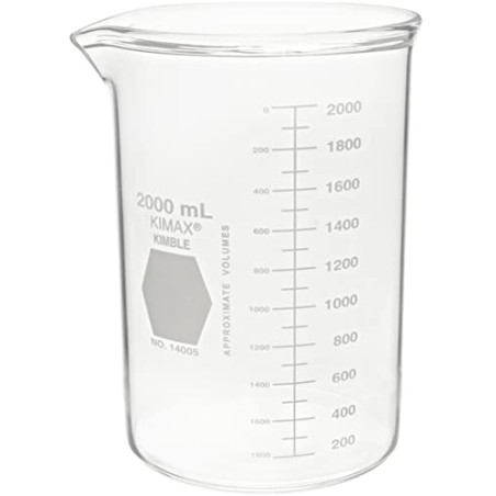 Kimble Kimax 2000mL Heavy Duty Beaker, 14005-2000, Pack of 4