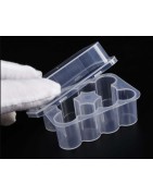 ISO 2R Plastic Vial Boxes, 10 Vial Capacity, Pack of 5