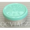20mm Faded Turquoise Blue Flip Off® Vial Seals, West Pharma, Pack of 100 pieces. QCVIALZ catalog no. FO20FTB-100