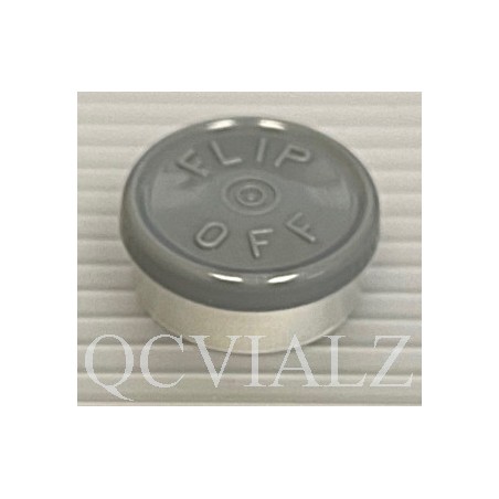 20mm Dark Gray Flip Off® Vial Seals, West Pharma, Pk of 100, QCVIALZ catalog no. FO20DGY-100
