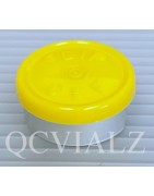20mm Yellow Flip Off® Vial Seals, West Pharma, Pk of 100. QCVIALZ catalog number SKU FO20YEL-100