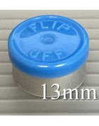 Light Blue 13mm Flip Off® Vial Seals. QCVIALZ catalog no. FO13LBL-1K