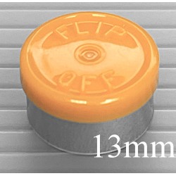 Faded Light Orange 13mm Flip Off® Vial Seals, West Pharmaceutical, Bag...