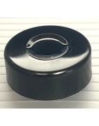 Black 20mm Center Tear Smooth Unlined Aluminum Vial Seals, Bag of 1000
