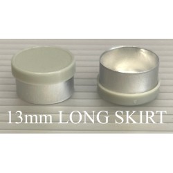 Standard Gray 13mm Long Skirt Flip Cap Vial Seal, Pack of 100