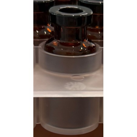 ISO 2R Amber Open Sterile Vials, Protection Sleeve, Tray of 100