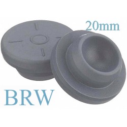 20mm Round Bottom Stopper, USP Bromobutyl, BRW, Bag of 2,500