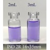 ISO 2R Clear Open Sterile Vials, Protective Nested Small Count Tray, 100pc