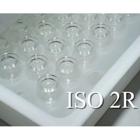 ISO 2R Clear Open Sterile Vials, RTU Nested Small Tray, Manual Fill, 100pc