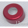 13mm Open Hole Punched Vial Seals, Red, Bag of 1000pc