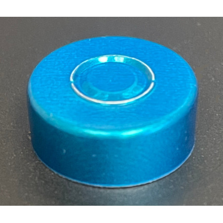 Metallic Blue 20mm Center Tear Smooth Unlined Aluminum Vial Seals, Bag of 1000