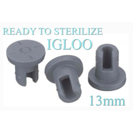 13mm Ready to Sterilize IGLOO Lyophilization Vial Stoppers, Bag of 5,000