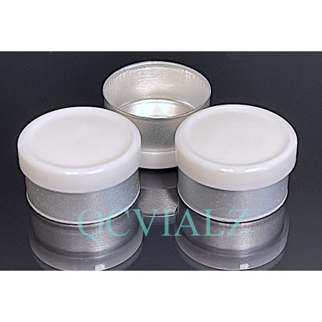White 13mm Smooth Gloss Flip Cap Vial Seal, West Pharma, Bag of 1,000