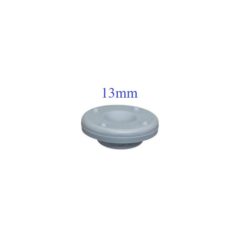 13mm Flat Wafer Stopper, Chlorobutyl Rubber, Non-Coated, Bag of 1,000